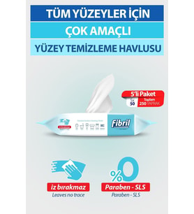 Pratik Yüzey Temizlik Havlusu Beyaz Sirkeli Sabun Kokulu 5 X 50TOPLAM 250 YAPRAK