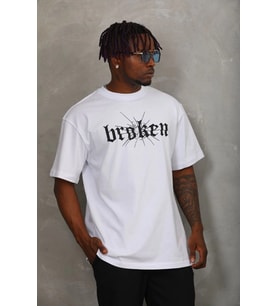 Erkek Baskılı T-Shirt Kısa Kol Bisiklet Yaka Regular Fit Rahat Kalıp Günlük Tişört - Beyaz