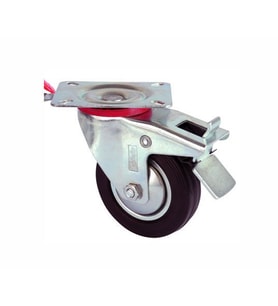 Servis Tekeri - Tablalı Frenli Siyah Döner - Çap 100 mm