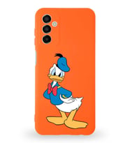 Samsung Galaxy M23 Uyumlu Lansman Kılıf Altı Kapalı İçi Kadife  Donald Duck-D Tasarımlı  Kapak (Şeffaf)