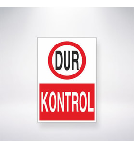 Dur Kontrol 21x28 Arkası Yapışkanlı Levha