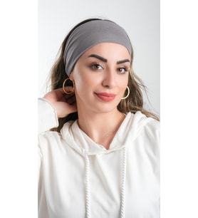Gri Bandana Saç Bandı Viskon Düz 3012_15