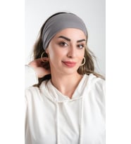 Gri Bandana Saç Bandı Viskon Düz 3012_15