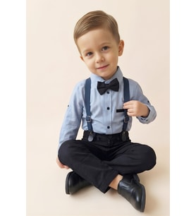 Erkek Bebek 4'lü Takım Set (Pantolon+Gömlek+Askılı Kemer+Papyon) 12631 MODANINO