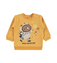 Civil Baby Astronot Baskılı 6-18 Ay Sweatshirt - Hardal