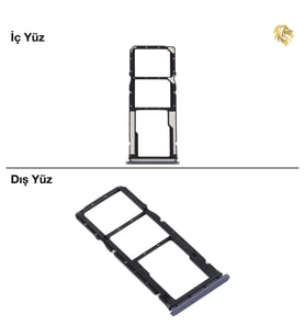 Xiaomi Poco C31 Uyumlu Sim İç Yuvası Çiftli Siyah Sim Kart Tepsisi Sim Kızağı Sim Çekmecesi Sim Tray