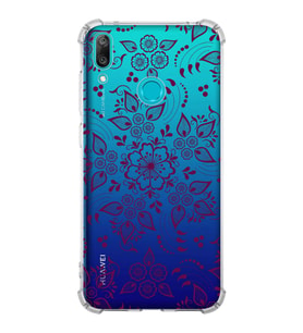 Huawei Y7 2019  Köşe Korumalı Antişok Kapak Nostalji Desen Tasarımlı Şeffaf  Kılıf
