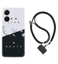 Vivo Y16 Kılıf Resimli Boyun Askılı İpli Desenli Silikon Life and Death 1339