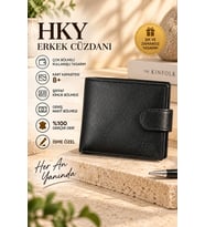 HKY HAKİKİ DERİ İSME ÖZEL KALEM ANAHTARLIKLI ERKEK CÜZDAN