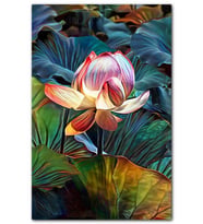Cakatablo Lotus Çiçeği ve Dev Yaprakları MDF Tablo