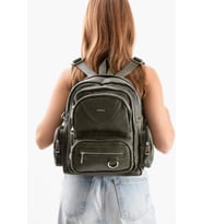 Suni Deri Kadın Sırt Çantası 38*28 Cm Mega Bag Günlük Kullanıma Uygun Çok Cepli İçi Astarlı