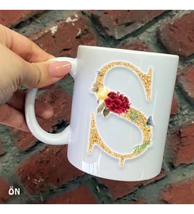 Size Özel Ş Harfli Seramik Baskılı Kupa Bardaklar