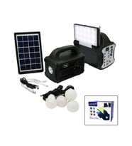 3IN1 - SOLAR 2İN1 SABİT+OYNAR BAŞLI EL FENERİ - RADYO - MP3 BLUETOOTH - USB/ TF PORT - 4 PARÇA  AMPUL KABLOLU - POWERBANK (5343)