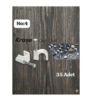 4 No Çelik Çivili Kroşe, Kablo Bağı, Kablo Tutucu (35 Adet)