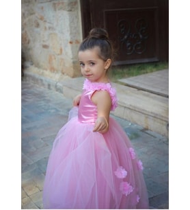 Kara Kedi Kostüm Evi- Pembe Renkli Çocuk Abiyesi