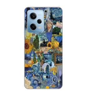 Redmi Note 12 Pro 5G Uyumlu Vincent Van Gogh Sanatsal Tasarımlı Şeffaf Telefon Kılıfı