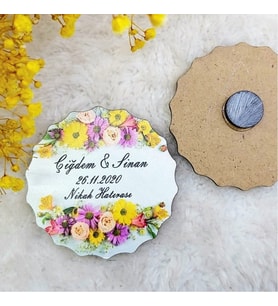 30 Adet Ahşap Nikah Buzdolabı Magnet 08-