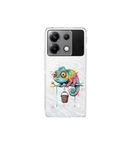 Poco X6 ile Uyumlu Splash Bukalemun Tasarımlı Şeffaf Silikon Kılıf