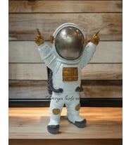 Dekoratif Polyester Buz Beyazı Astronot Heykel Biblo Obje