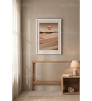 Minimalist Çöl Manzarası 1. Kalite Ahşap Çerçeveli Tablo