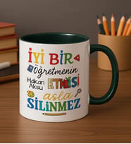 BK Gift Kişiye Özel İyi Bir Öğretmen Tasarımlı Siyah Kupa Bardak-2, Öğretmene Hediye, Öğretmenler Günü Hediyesi