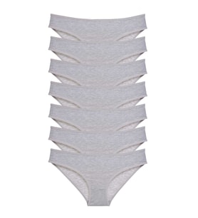7 adet Süper Eko Set Likralı Kadın Slip Külot Gri