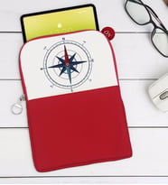 BK Gift Pusula Tasarımlı Taşınabilir Koruyucu Tablet Kılıfı & Organizer Çanta - Kırmızı-1