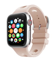 Apple Watch 40mm Kordon Scuba Diving Dalgıç Silikon Band 147 (Kum Pembe)