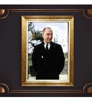 Altın Varaklı Çerçeveli Paspartulu Atatürk Tablo z4764 (Gold)