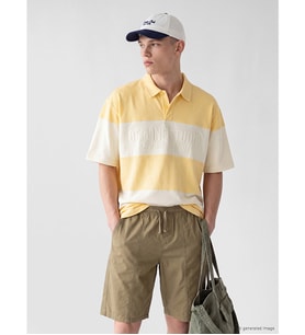 LC WAIKIKI Sarı Polo Yaka Renk Bloklu Erkek Tişört