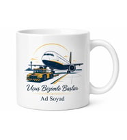 Havalimanı Yer Hizmetleri Pushback Aracı Şoförü Uçak Çeken Hediye Kupa Bardak