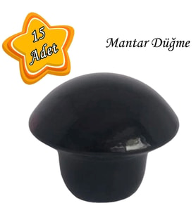 15 Adet Siyah Mantar Düğme Kulp Mobilya Çekmece Dolap Kapak Kulbu Metal Kulp Aksesuarları Vidalı