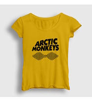 Presmono Kadın Sarı Cover Arctic Monkeys T-Shirt 12909tt (Sarı)