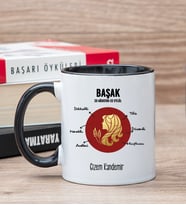 Kişiye Özel Başak Burcuna Hediye Siyah Kupa Bardak