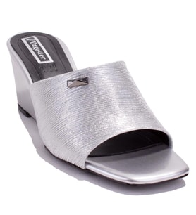 Dagoster DZA07-108524344CN Gümüş Dolgu Taban Topuklu Kadın Terlik