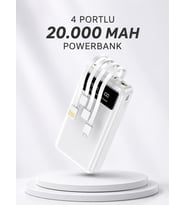 Powerbank Şarj Cihazı 4 Çıkışlı 20.000 MAH Powerbank Kompakt Yüksek Kapasiteli Hızlı Şarj