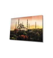 Miyrem Glasses Collection -A1^#  Istanbul Cami Manzara Cam Tablo (Çok Renkli)