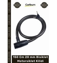 #Kilit Çelik Halat Zırhlı Güvenlik YM746 150 Cm 20 mm Bisiklet Motorsiklet Kilidi 150 cm