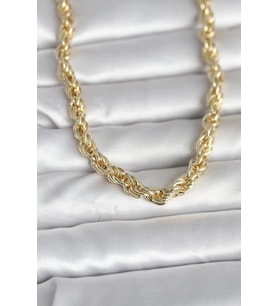 CM 14K Gold Renk Kalın Burgu Zincirli Model 60 cm Kadın Kolye 5886