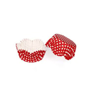 Kek Kalıbı Pet Kapsül 65*38 Mm Kağıt Cupcake Kağıdı (100 Adet)  Puantiyeli Kırmızı