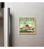 Slovakya Slovakia - Posta Pulu Temalı Ülke - Baskılı Buzdolap Magneti Kare - 9x9 cm
