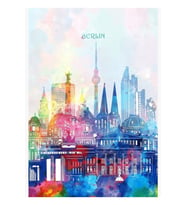 Berlin Silüeti Tablo Ahşap Poster Dekoratif