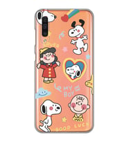 Samsung Galaxy A70 Uyumlu Snoopy Tasarımlı Şeffaf Telefon Kılıfı