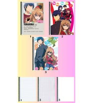 toradora 3 adet defter A4 büyük boy 72 sayfa çizgili_kareli_çizgisiz defter seti