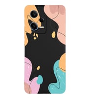 PrintiFy Xiaomi Redmi Note 12 Pro Global  Lansman Kılıf Karışık Renkler Tasarımlı İçi Kadife Kapak (Siyah)