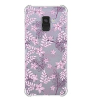 Samsung Galaxy A8 2018 Uyumlu Köşe Korumalı Antişok Kapak Floral Colors Tasarımlı Şeffaf Kılıf