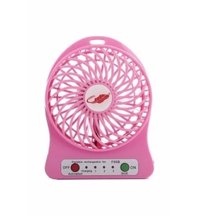 Pazariz Masaüstü Pili Fan Vantilatör Kademeli Usb Girişli pembe