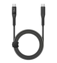 Flow 1.5M 240W Dijital Göstergeli Type-C to Type-C PD Hızlı Şarj Kablo - Siyah