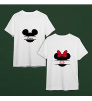 Mickey & Minnie Mouse Sevgili Çift Tasarımlı Tişört Kişiye Özel ( Unisex - Büyük - Çocuk )