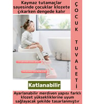 Eğitici Çocuk Özgüven Kazanımı Konforlu Kaymaz Ayarlanabilir Merdiven Klozet Tuvalet Eğitimi Aparatı